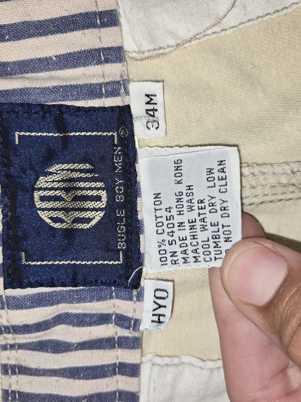 Vintage 90s Bugle Boy BBM Pleated Twill Pants Khaki Cuffed 34M Tapered